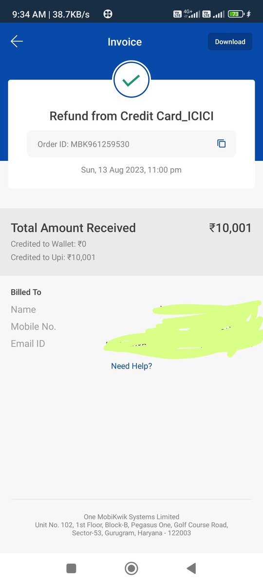 rameshy92's tweet photo. @MobiKwik 
When are you going to issue this refund amount. I made this transaction on 11 August. And you issued refund on 13 August now it's 17 August but the refund amount is not credited to my account https://t.co/rx3ZHPfxig