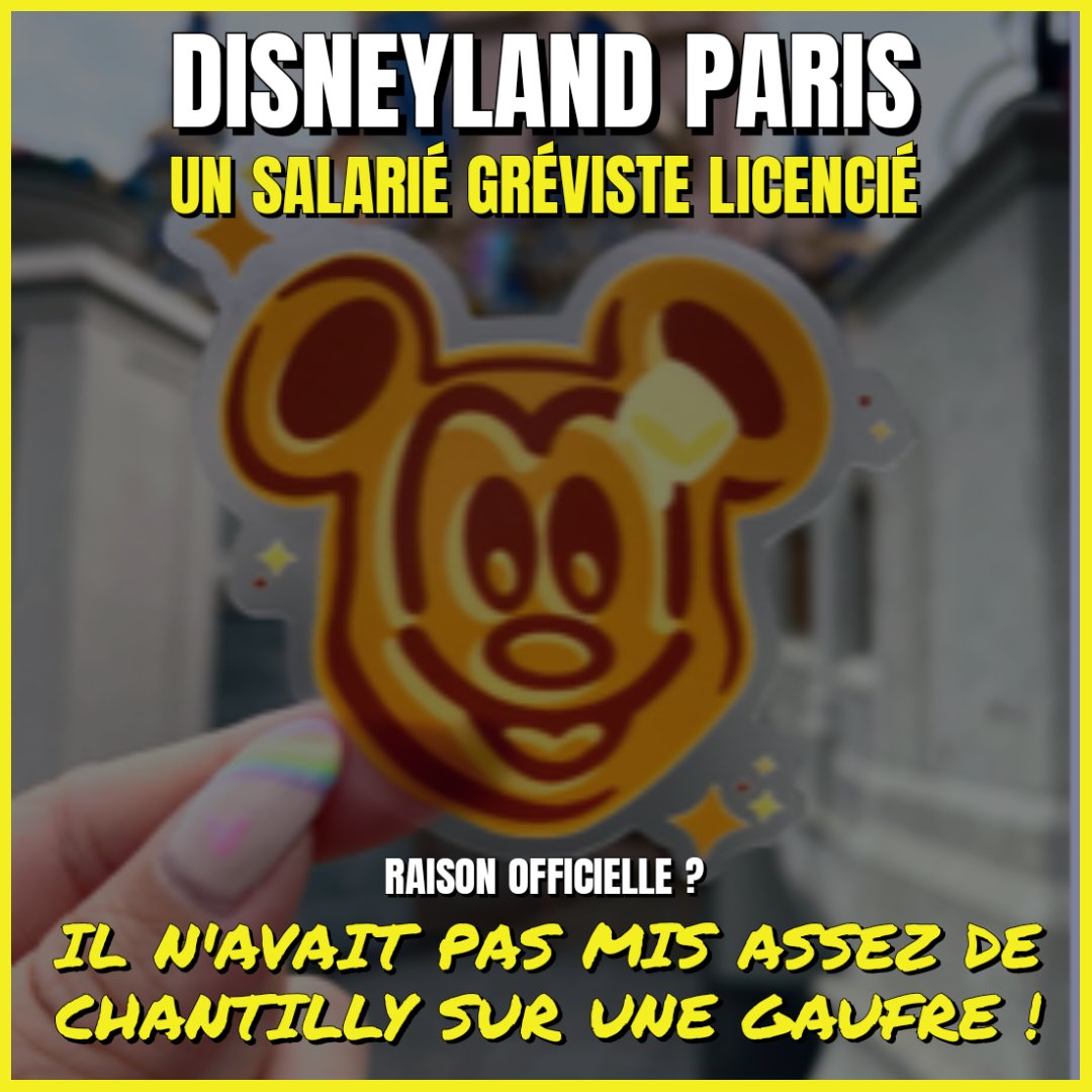 Disneyland Paris se lance dans une chasse aux sorcières.Un salarié, gréviste lors du mouvement massif du mois de mai 2023 vient d'être licencié. Officiellement, sa participation à la grève n'a aucun rapport mais vu le motif officiel, (1/7)