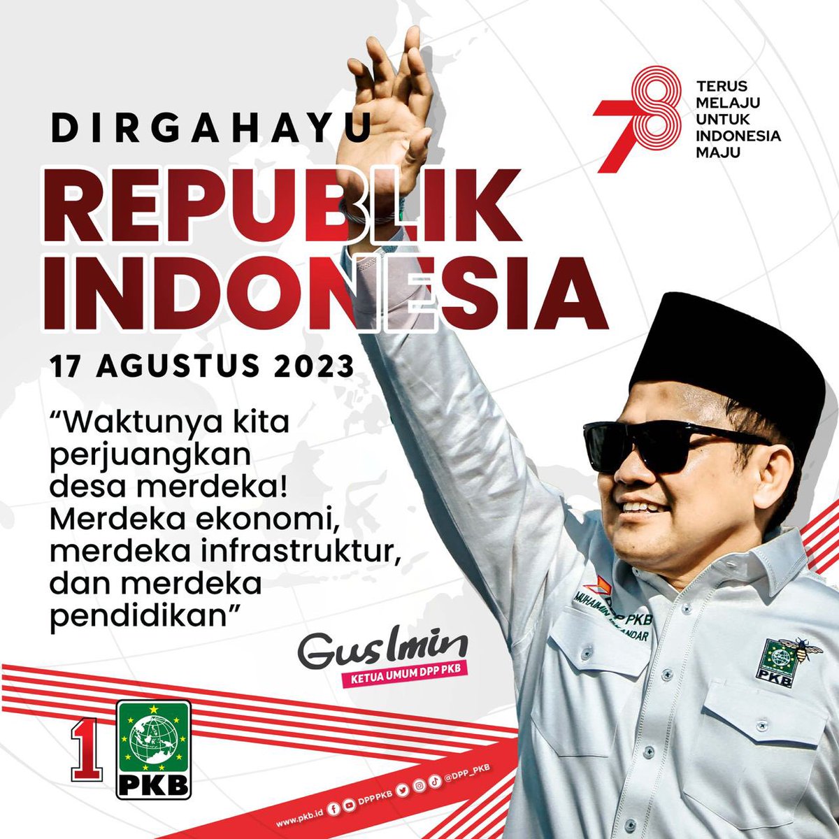 Majulah desaku.. Majulah Bangsaku.. Majulah Indonesiaku..!
Dirgahayu Republik Indonesia ke 78.

#DesaMelajuIndonesiaMaju 
#GusIminPKBsatu