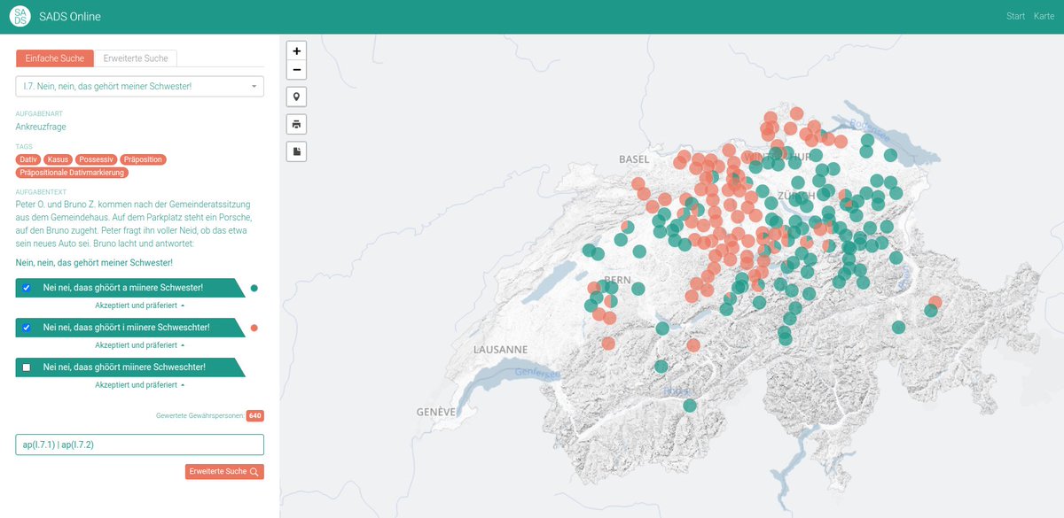 phillipstroebel's tweet photo. Da bin ich erst jetzt drauf gestossen: https://t.co/5ih8gxZYbK Cooles Projekt und nette Visualisierung für die sprachgeographische Gliederung der Schweiz. Finde, das braucht mehr Beachtung ;-). Realisiert vom @uzh_ds und dem LiRI @UZH_ch. #Linguistics #Visualisation #Dialectology https://t.co/xWw8Y2vURX