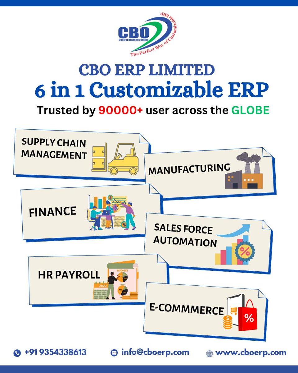 cbo_erp's tweet photo. "Streamline, Simplify, Succeed: Unleash Efficiency with Our 6-in-1 Customizable ERP Solution"
#erp #erpsoftware #erpsolutions #erpsystem #erpsolution #businesssoftware #pharmaerp #pharmaerpsolution #pharmaerpsoftware #pharma https://t.co/N9TMFqbB85