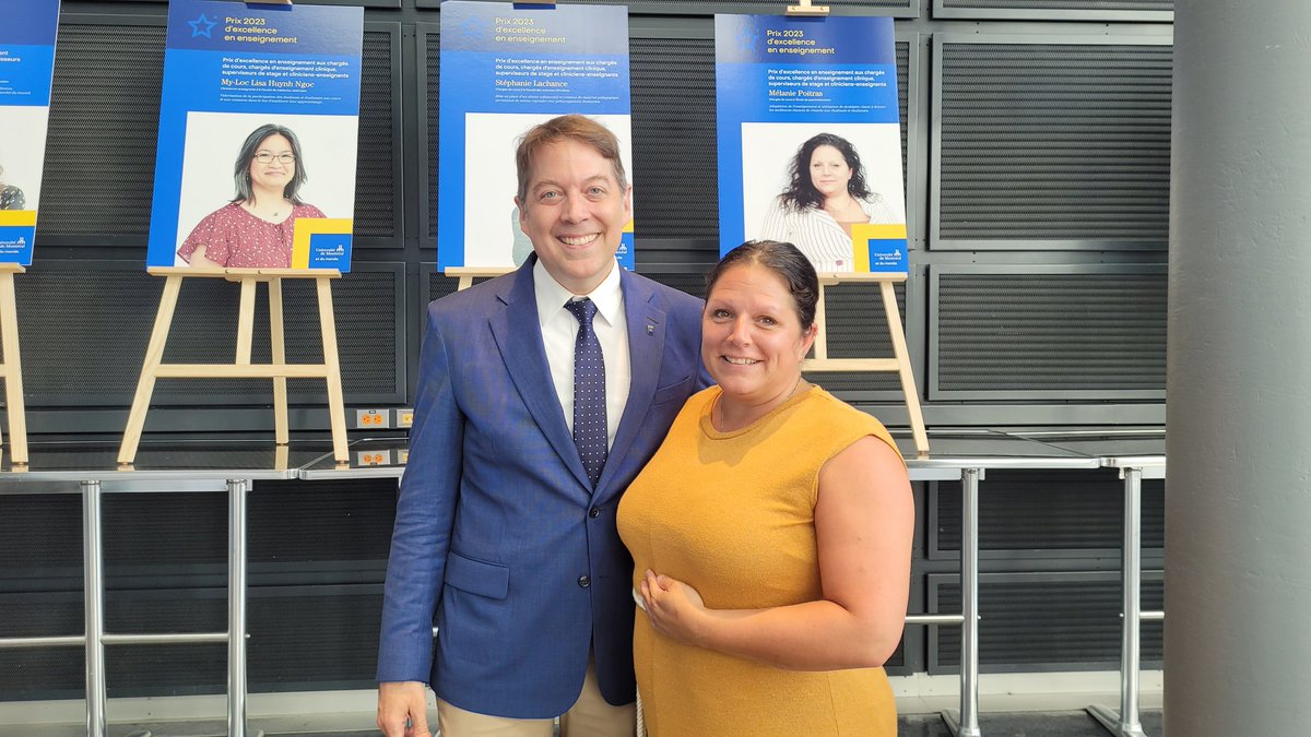 Le partage du savoir est la condition de l'épanouissement humain.Nos profs et chargés de cours sont donc la clé de notre essor collectif.Hier <a href="/UMontreal/">Université de Montréal</a> célébrait collègues d'exception dont plusieurs <a href="/FASNouvelles/">FAS-UMontréal</a>: leur enseignement ouvre les esprits+touche les coeurs.Bravo&amp;merci