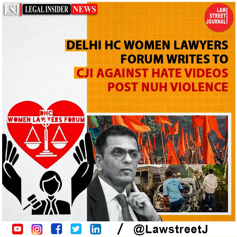 Delhi HC Women Lawyers Forum Appeals for Action Against Hate Videos Post Nuh Violence, Urges Communal Harmony Promotion.

Read full article rb.gy/0o0fc

#NuhViolence #DelhiHCWomenLawyersForum #HateSpeechBan #CommunityHarmony #RuleOfLaw #India #LawstreetJ