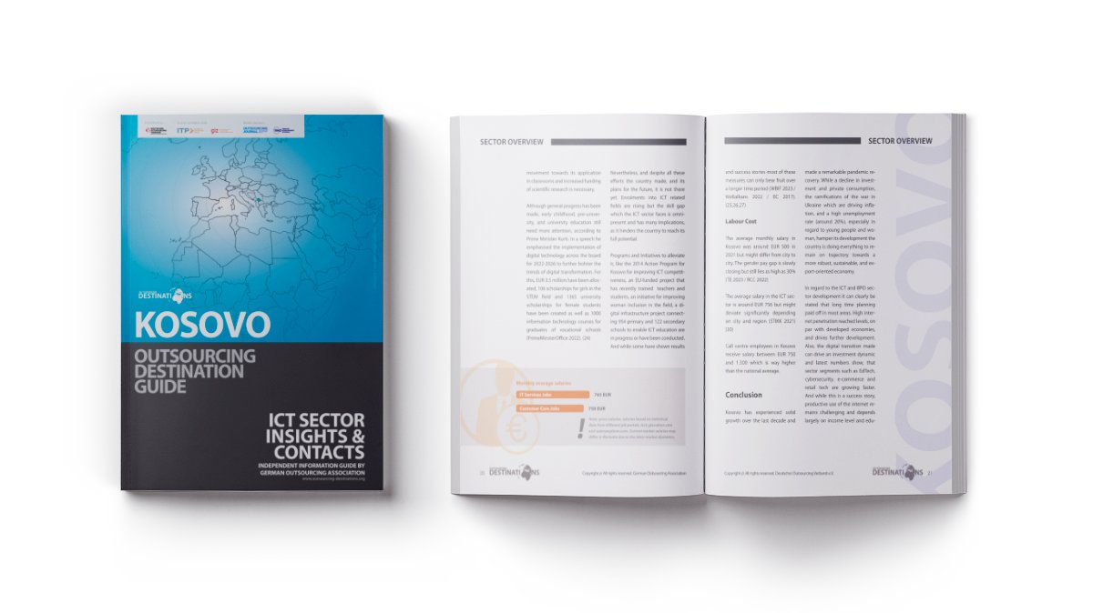 We are happy to announce our new part of the #Outsourcing Destination Guide series: #Kosovo.

Read more: outsourcing-destinations.org/portfolio/outs…

- 86 pages of articles, interviews, case studies, company information, and more
- 16 pages sector overview

#ICT #europe #digital #ito #balkans