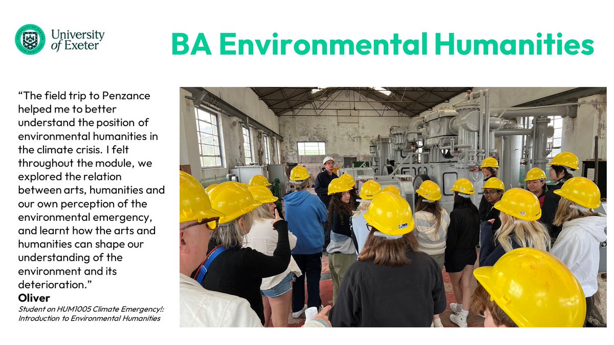 HaSSCornwall's tweet image. Find out more about our new BA Environmental Humanities that uses Arts and Humanities to shift perspectives on the #ClimateEmergency by bringing &quot;new debates, narratives and participants... to the emergency.&quot; Find out more about this pioneering degree: exeter.ac.uk/study/undergra…