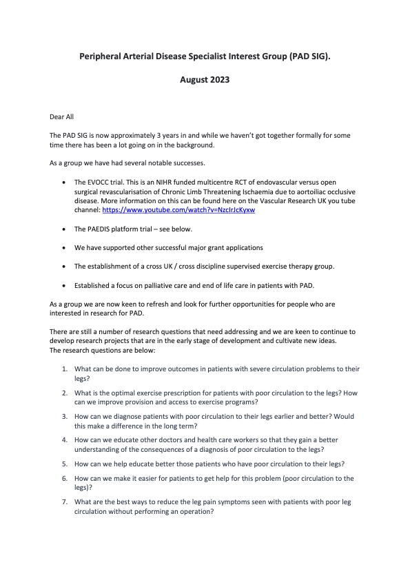 VS PAD Specialist Interest Group tweet media