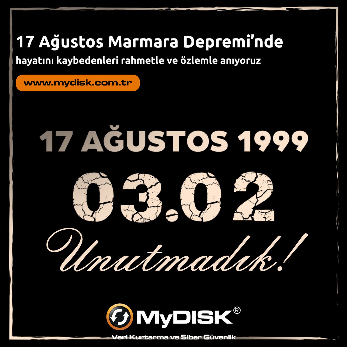17 Ağustos Marmara Depremi’nde hayatını kaybedenleri rahmetle ve özlemle anıyoruz.

#17Ağustos #17AğustosMarmaraDepremi