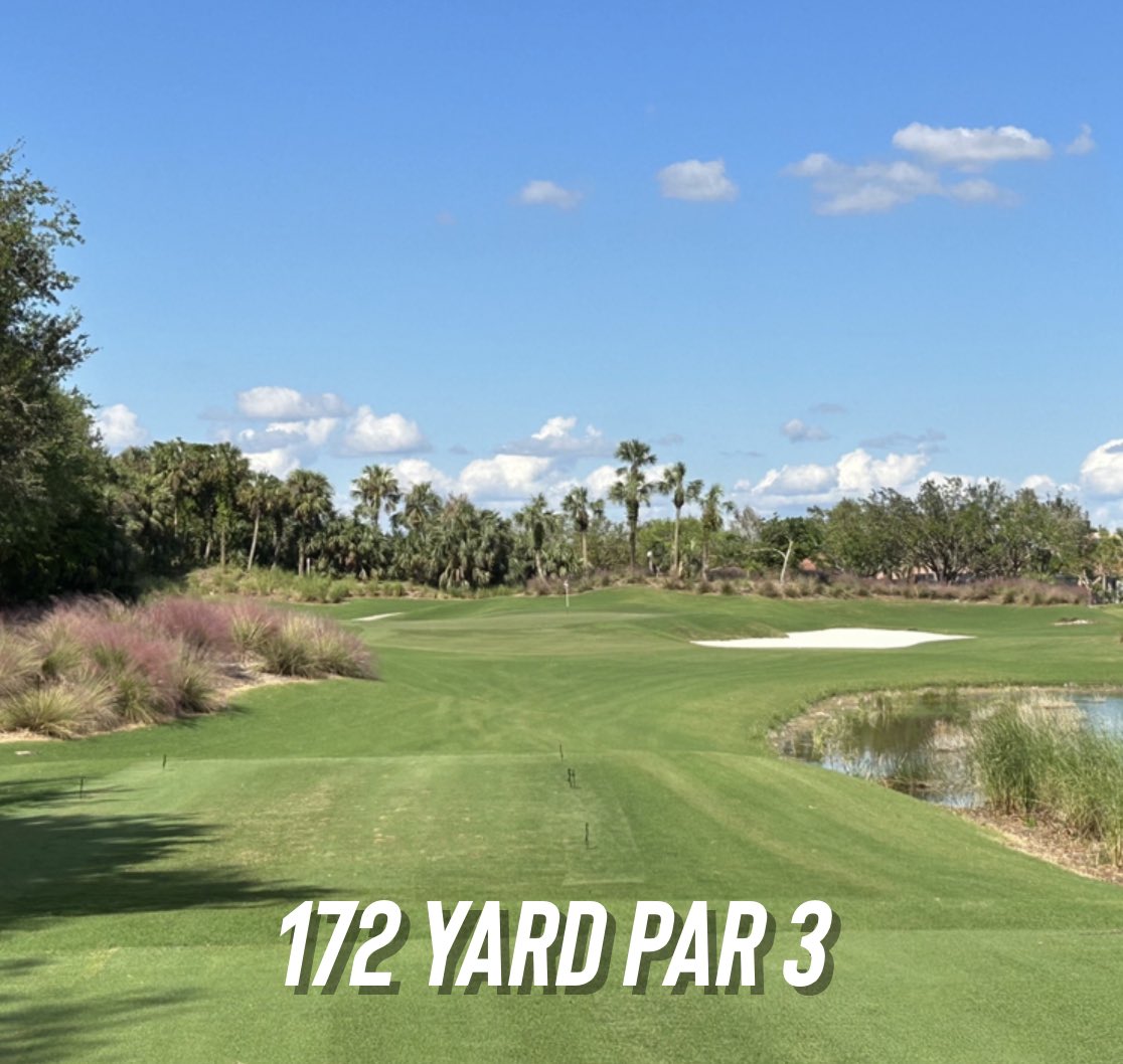 bsheridangolf's tweet photo. What club do you choose into this green? 6mph wind left to right 172 yard par 3.
#golf #ClubSelection #golgswing #par3golf #swflgolfcoach https://t.co/A8NYJqM9FL