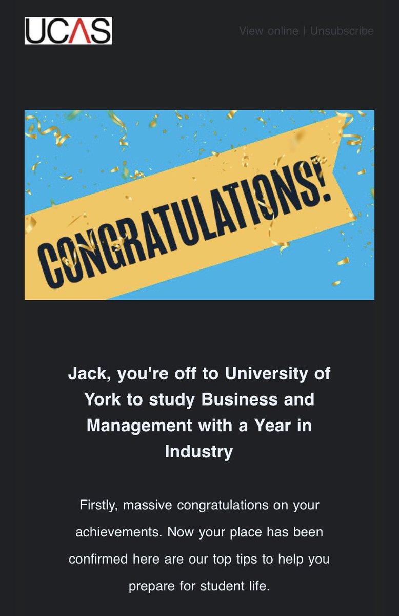 hailswarby's tweet photo. Jack got his first choice and is off to @UniOfYork 🎉 big Thankyou to @FinhamPark2 @FP2SixthForm  and especially @GeogFP2 and @MrLudgate 
Happy Jack and Happy Mum 😃 https://t.co/NO9X5ZivnC