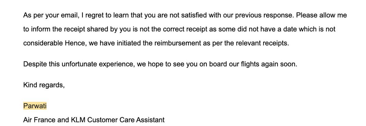 @KLM I am trying tk get proper reimbursement for the compensation from the bags delayed for 10 days and It’s being completely mishandled. Who can properly help.KLM tells you buy clothes and essential we will reimburse you and don’t deliver on the promise it’s super frustrating