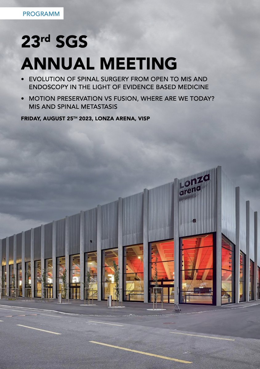 23rd summer meeting of the #Swiss #Society of #Spine #Surgery in #Visp #Wallis - we organize a workshop for #endoscopic #minimally #invasive #decompression #sequestrectomy #discectomy #monoportal #biportal #UBE - will be fun! <a href="/SwissYNS/">SYNS</a> <a href="/EANS_yns/">EANS Young Neurosurgeons</a> @KantonsspitalSG <a href="/SFCNSyouclin/">SFCNS and YouCliN</a>