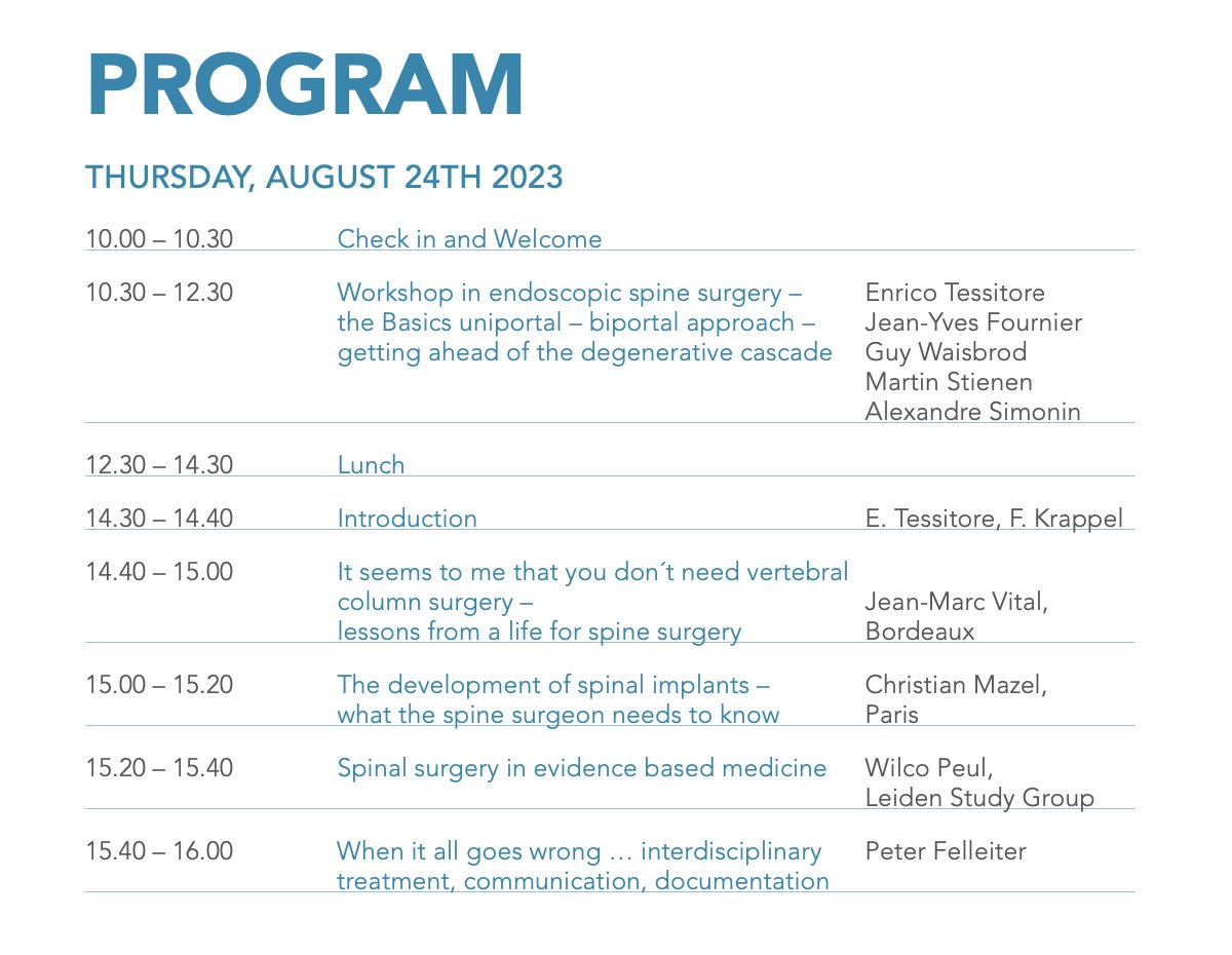 mnstienen's tweet photo. 23rd summer meeting of the #Swiss #Society of #Spine #Surgery in #Visp #Wallis - we organize a workshop for #endoscopic #minimally #invasive #decompression #sequestrectomy #discectomy #monoportal #biportal #UBE - will be fun! @SwissYNS @EANS_yns @KantonsspitalSG @SFCNSyouclin https://t.co/qOfxRSWgfT