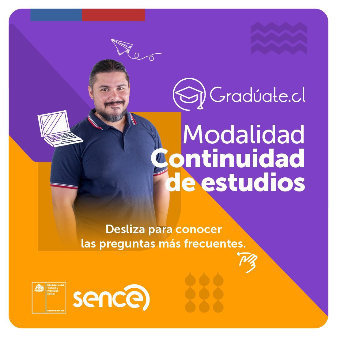 MintrabAysen's tweet photo. 🙋🏻‍♀️#HOY #HOY #HOY Cierran inscripciones para que finalices tu enseñanza media con modalidad “Continuidad de Estudios” 
con #Gradúate🎓 de @SenceChile @SenceAysen 🧑🏽‍💻

👩🏻‍💻Tenemos cupos ilimitados, para que estudies a tu ritmo y en línea!

😉Inicia ahora en https://t.co/H0xencuPxF 🤩 https://t.co/9f8VdkRk7t