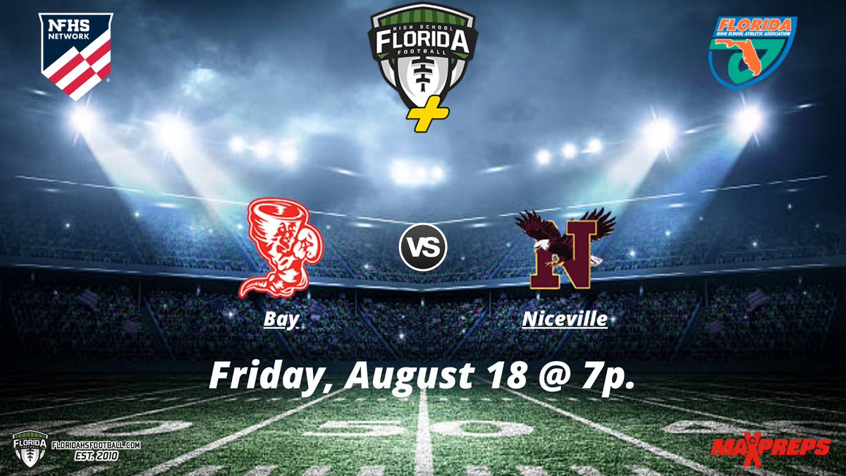 hs_fhsaa's tweet photo. Bay Tornadoes vs Niceville Eagles | Florida HS Football
🔗 https://t.co/QAvDYaJrxQ
Friday, August 18 @ 7p.
@Niceville_FB @NicevilleEagles @AustinFireston1 @FLCoachT @AD_Nice3 @david_hedges @rickyperry14 @NHSEagles1 @dj_shorts_ @BC_Caballero4 @Harper0Campbell https://t.co/3GhAFOjDyh