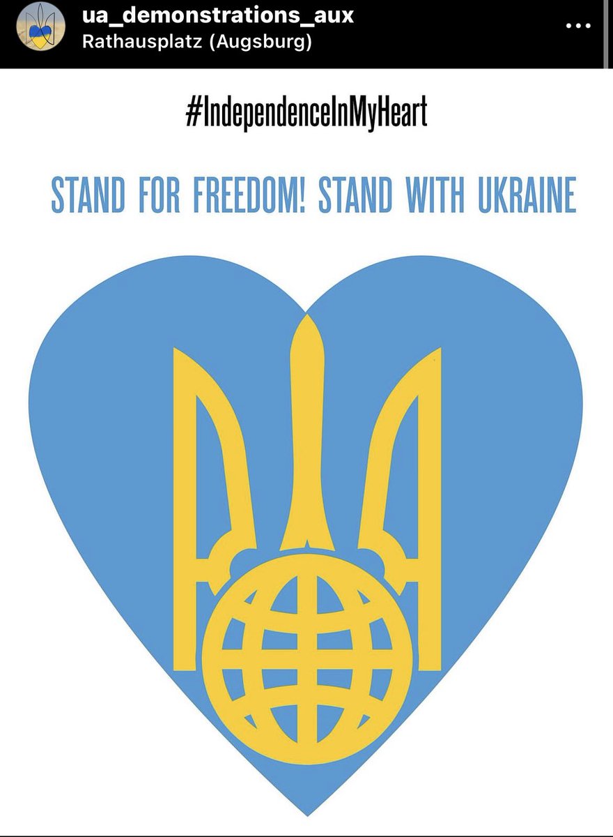 AUGSBURG 24.8.23

Kundgebung um 18 Ihr am Rathausplatz 

#StandWithUkraine #stopgenocideukraine #ProUkraineDemo 

instagram.com/p/Cv-Zry2LwPX/…