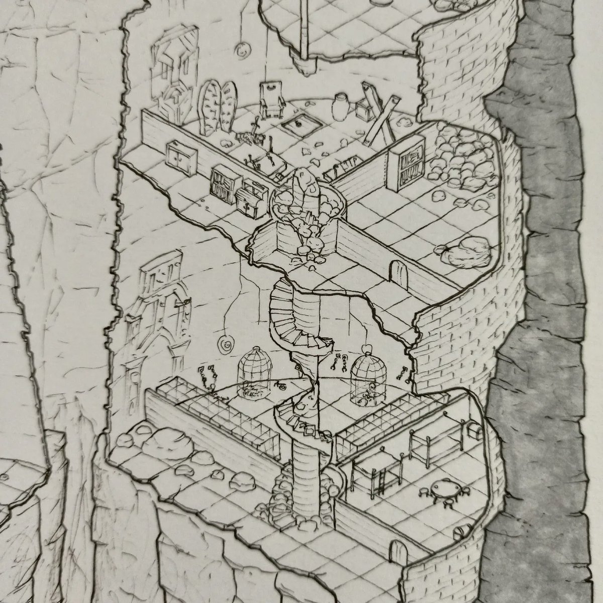 jogbrogzin's tweet image. Presenting my latest map: the Sundered Dwarven Tower (now under new management by the local mindflayers)

#isometricart #isometricmap #dndmap #rpgmap #dwarven #underdark #dnd5e #fantasymap