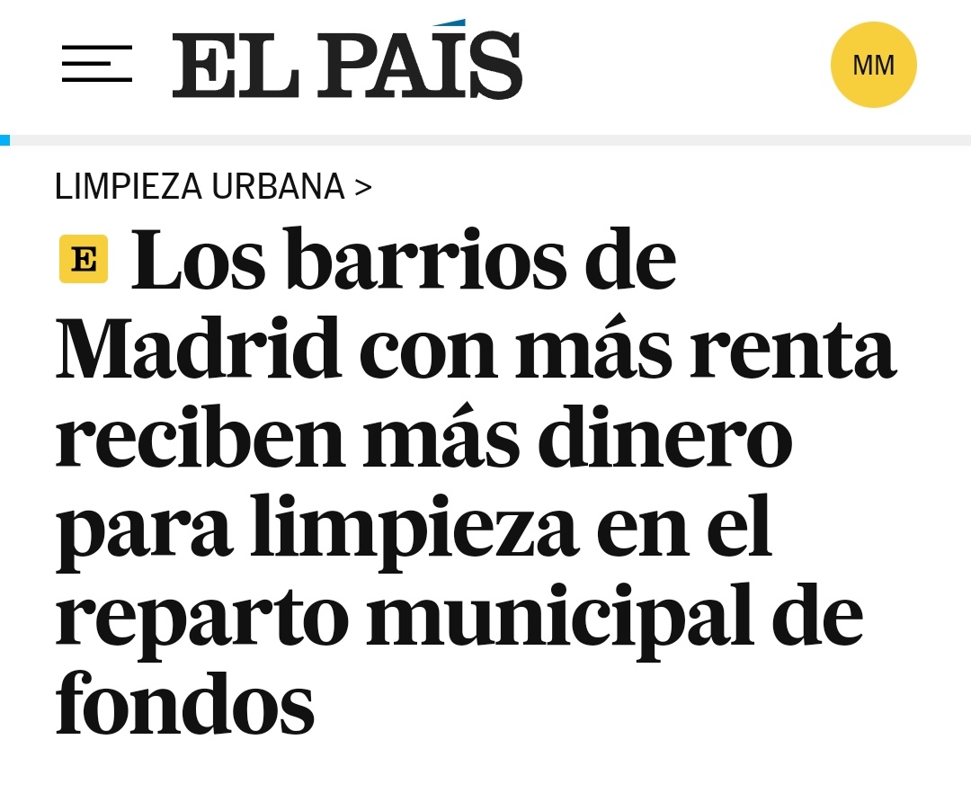 En Madrid ya hay quienes son más que nadie y quienes son menos que nadie para el Ayuntamiento solo por el barrio en el que viven, así que no nos vengas con monsergas, Alcalde.