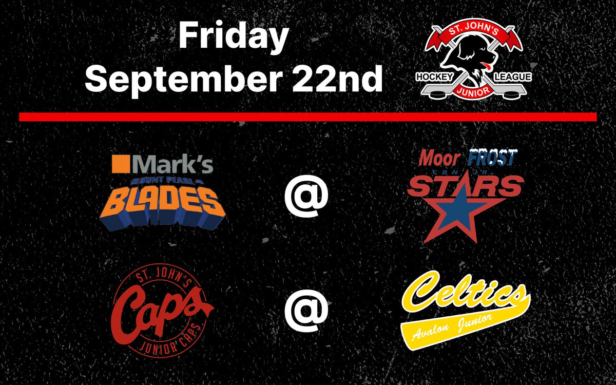 sjjuniorhockey's tweet photo. 🏒SJJHL OPENING WEEKEND MATCHUPS🏒

Check it out! We kick things off Friday night with the OFFICIAL season opener in CBN as the defending champs play host to the 2022 champions!

The same night, St. John’s &amp; Avalon meet (with new looks) for a Battle of St. John’s teams!

#SJJHL https://t.co/hpGrW2V3Uu