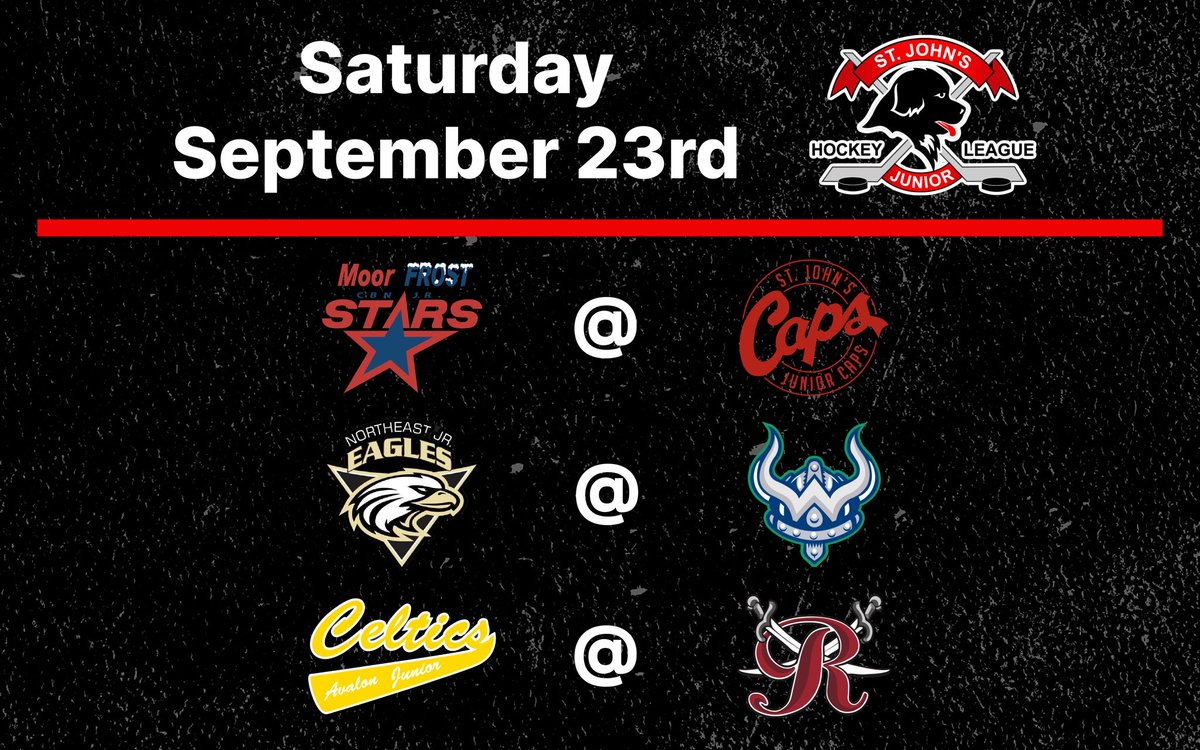 sjjuniorhockey's tweet photo. 🏒SJJHL OPENING WEEKEND MATCHUPS🏒

Check it out! We kick things off Friday night with the OFFICIAL season opener in CBN as the defending champs play host to the 2022 champions!

The same night, St. John’s &amp; Avalon meet (with new looks) for a Battle of St. John’s teams!

#SJJHL https://t.co/hpGrW2V3Uu