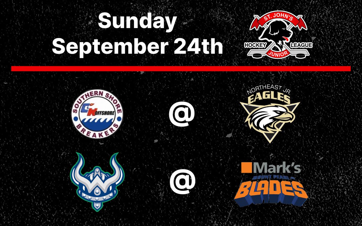 sjjuniorhockey's tweet photo. 🏒SJJHL OPENING WEEKEND MATCHUPS🏒

Check it out! We kick things off Friday night with the OFFICIAL season opener in CBN as the defending champs play host to the 2022 champions!

The same night, St. John’s &amp; Avalon meet (with new looks) for a Battle of St. John’s teams!

#SJJHL https://t.co/hpGrW2V3Uu