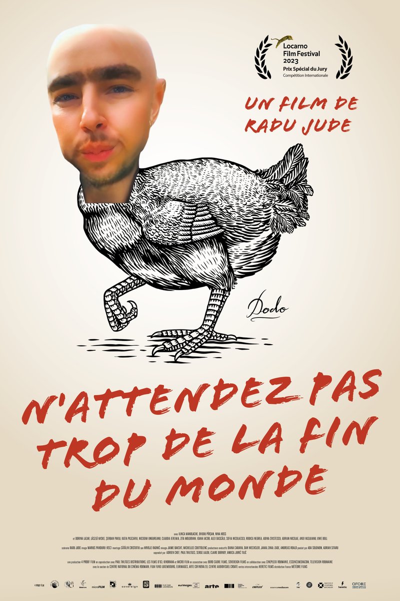 MeteoreFilms's tweet image. 🔥#NattendezPasTropDeLaFinDuMonde de #RaduJude, au cinéma le 27 septembre : une satire punk et virtuose du capitalisme moderne ⚡
🏆 Prix Spécial du Jury au 76e @FilmFestLocarno.

Design graphique :  #NolwenLauzanne

#LocarnoFilmFestival #CinemaRoumain #IlincaManolache #NinaHoss