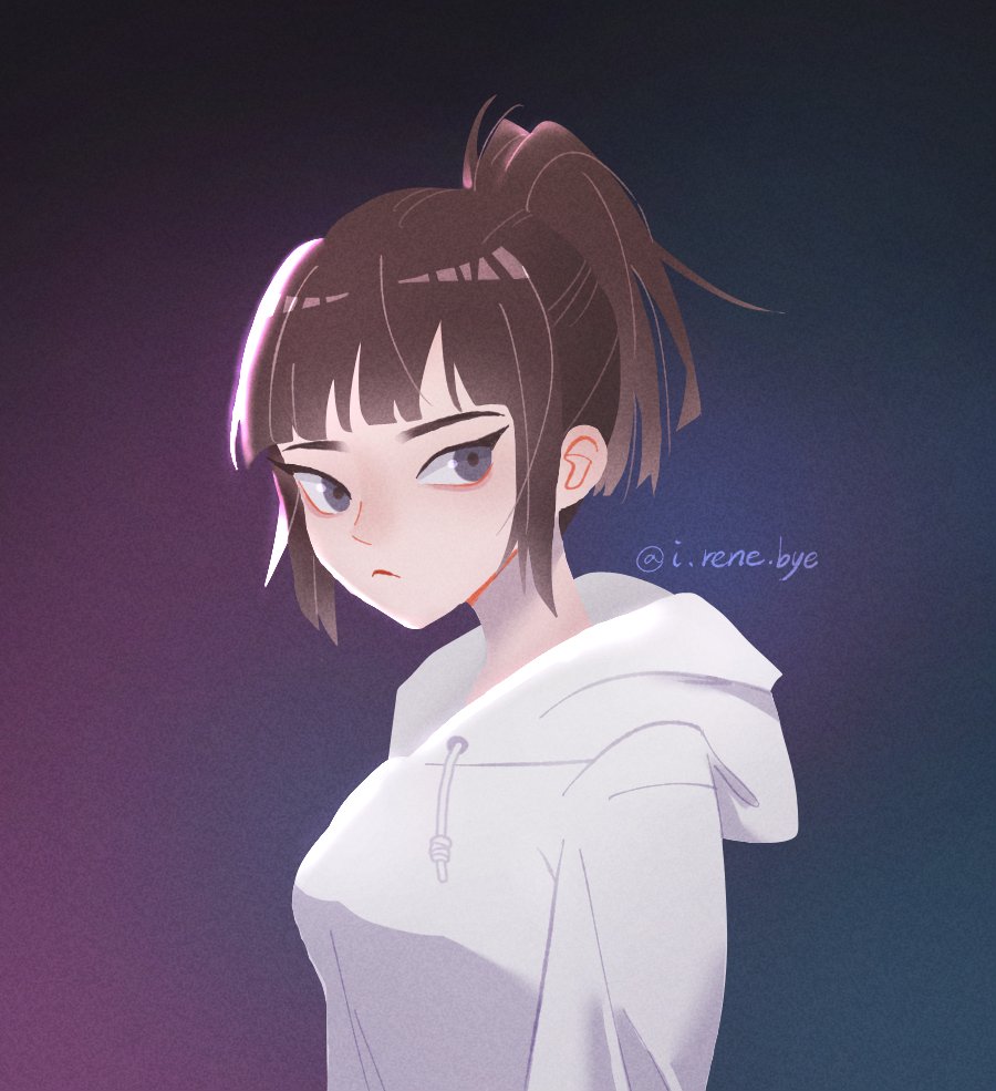 #originalart 我本來想嘗試加一點賽博的背景 甚至找了參考圖 
但畫出來就是一坨大便
我：哈哈這什麼 (擦掉 🥲
Instagram for my original art:
instagram.com/i.rene.bye?igs…