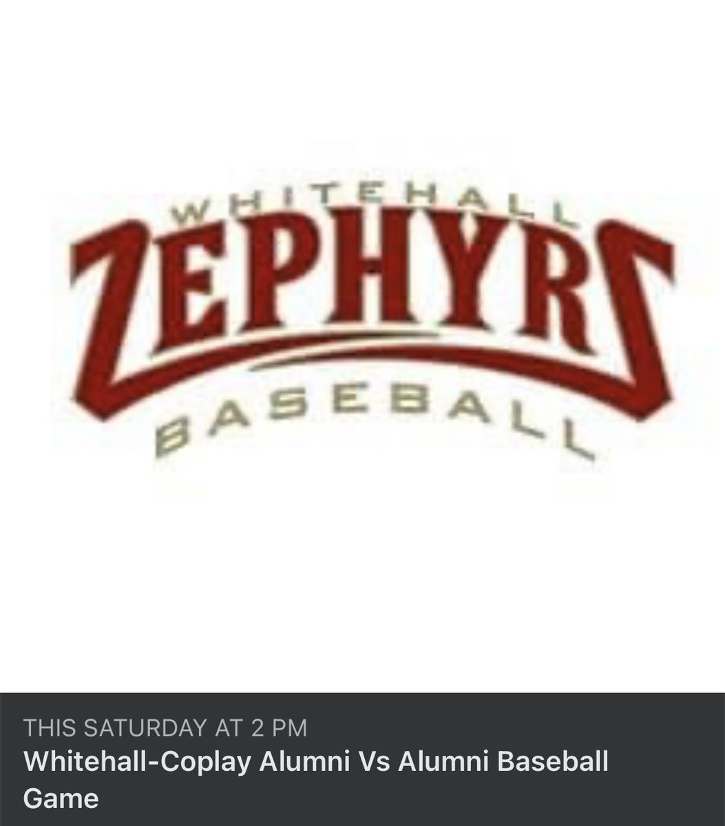 This Saturday 2pm the first annual <a href="/Zephbaseball/">Whitehall Baseball</a> alumni game. Snack stand will be open. See you all there.