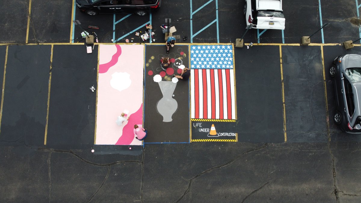LuthWestland's tweet photo. 🛡 Some of our Senior Warriors continued their preparation for their final year on campus by painting their parking spaces earlier this week. 🎨🚕

Be sure to check out the finished products when you visit campus this year!

#GoWarriors⚔️ https://t.co/OgfEmEv0Pw