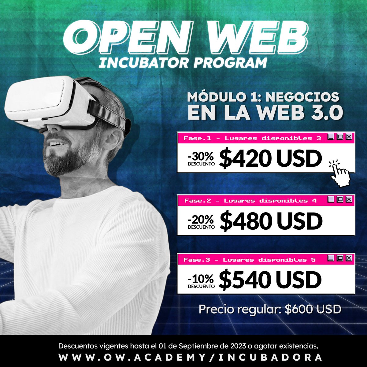 openwebacademy_'s tweet photo. Nos comprometimos a apoyar a más fundadores de la Open Web en Latino America. En el #OWIP empujamos a la región a tener una formación especializada para construir el futuro del internet. 

💠Unete a esta jornada aquí: https://t.co/xib2kPMP8u

⏳¡Ofertas por tiempo límitado! https://t.co/WCqDHHqVZ4