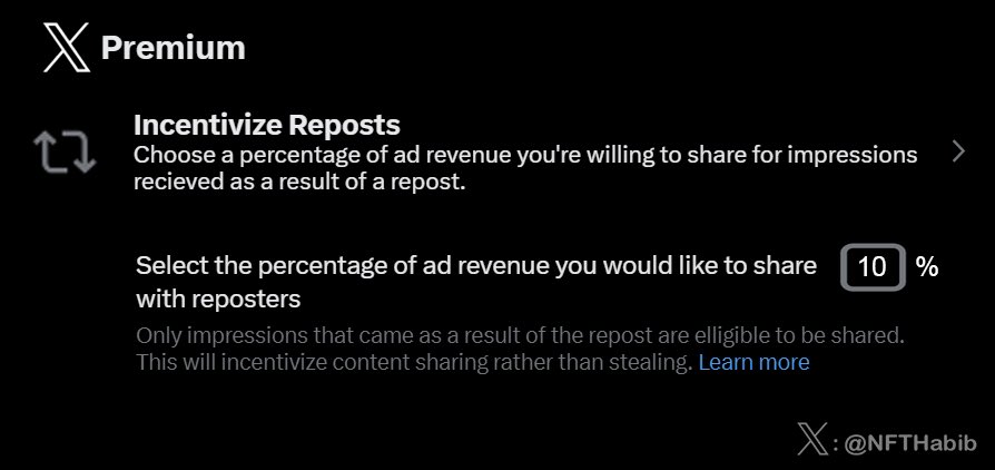 Incentivize reposts to encourage content sharing rather than stealing Would you like to see this as a feature? Lmk your thoughts 👇🏽