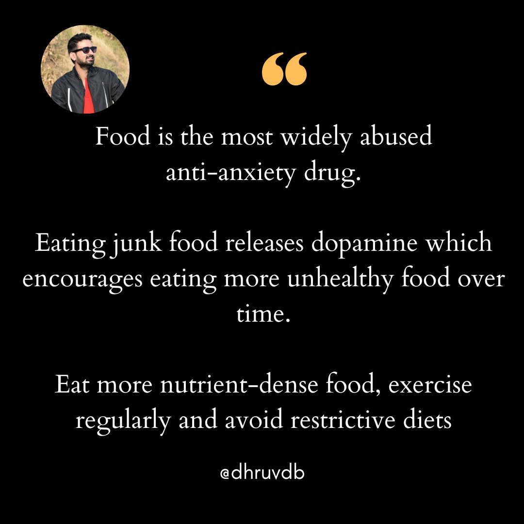 HealthDosesLife's tweet photo. Food is the most widely abused anti-anxiety drug.  #nutrition https://t.co/FDQq10mNRy