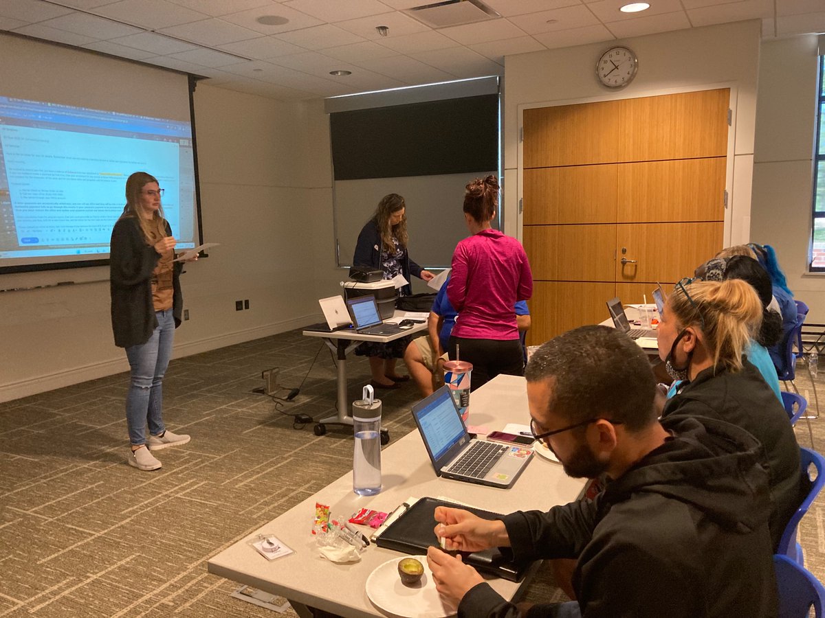 swan_darcy's tweet photo. Way to go Team Blue Valley for a great PLC meeting today! Discussing curriculum, safety and expectations for a great student experience! @Sarah46805887 @KansasCityYMCA https://t.co/CRl8HLeBqb