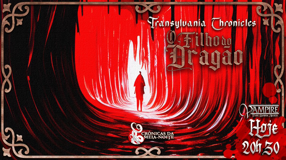 CMNRPG's tweet image. 🎲Transylvania Chronicles - Sessão 46🎲
Convocados pelo matusalém Yorak, a Confraria de Tihuta acompanha Dracula até a horrenda catedral de carne. O que lhes aguarda neste nefasto local?
#Vampirethemasquerade
#worldofdakness