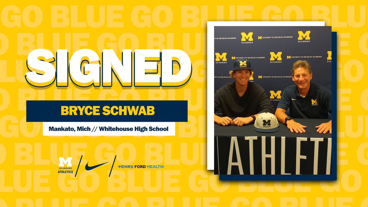 UMDearbornBSB's tweet photo. NEW SIGNING〽️⚾️‼️
Welcome to Dearborn, Bryce!
👤Bryce Schwab
⚾️C
🏫Whitehouse HS/ Schoolcraft College
🏠Mankato
#bornBLUE https://t.co/INLn7Fwkoi