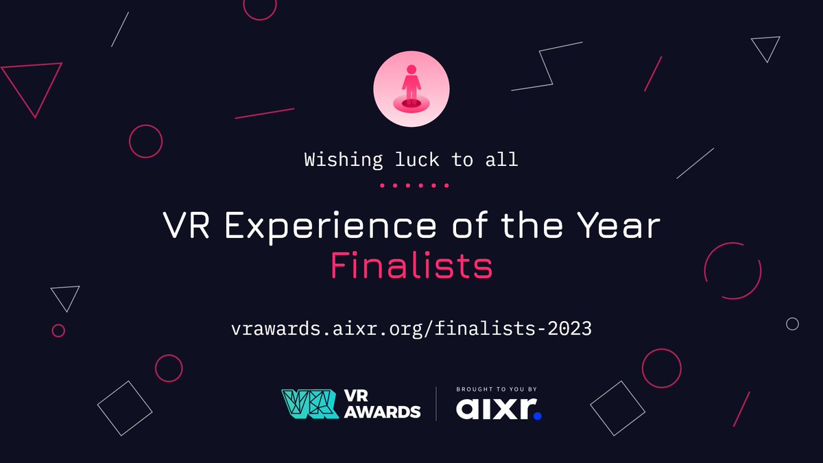 1/ THREAD | The finalists for #VR #Experience of the Year are ⬇️

◾<a href="/astreaimmersive/">ASTREA IMMERSIVE</a> – Evolver
◾Astrolabe Immersive – The Tarot Experience VR
◾<a href="/gamesbystitch/">Games by Stitch - Out Now: Elsewhere Electric⚡</a> – Broken Spectre
◾MiniSea – CAMPING-MIND
◾<a href="/RematchLive/">Rematch - The Sporting Time Machine</a> – LockerRoom

🏆 #ITW23 | November 30th | #VRAwards