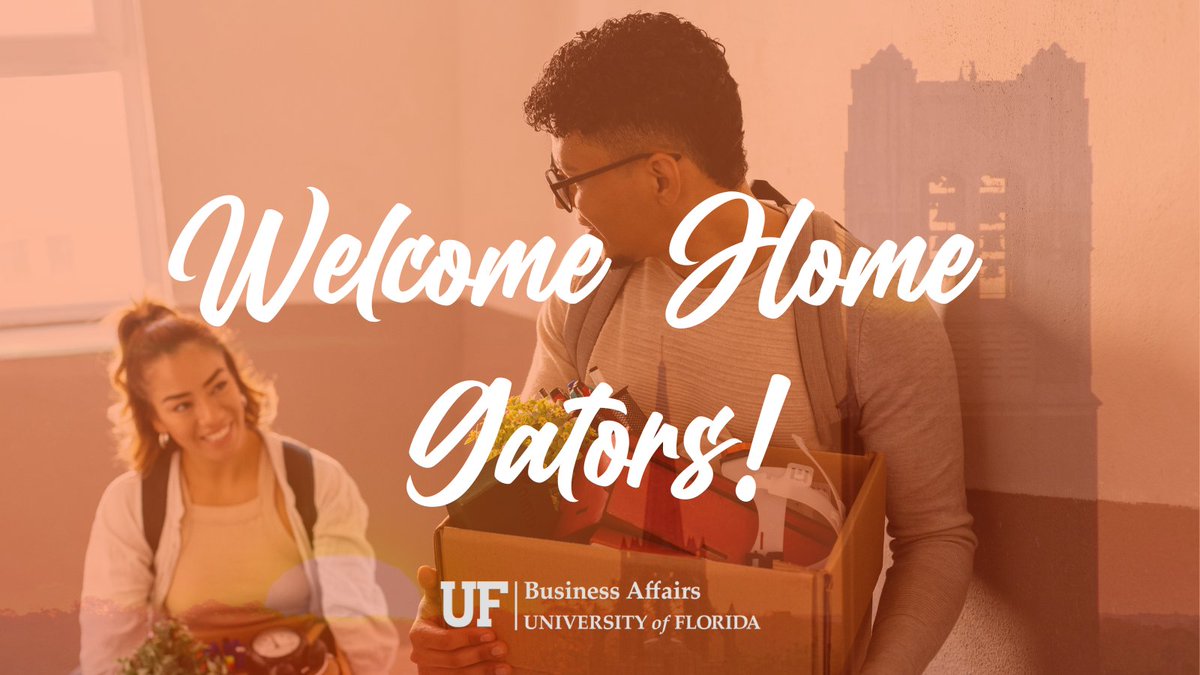 UFBizAffairs's tweet photo. Welcome to all new and returning @UF students on campus today for #UFMoveIn! https://t.co/vGZX0nAmgw