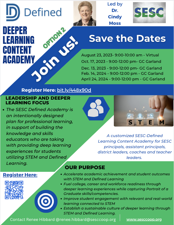 Deeper Learning Content Academy! Two Options! Don't miss out on this amazing opportunity! #sesccoop #servingyou