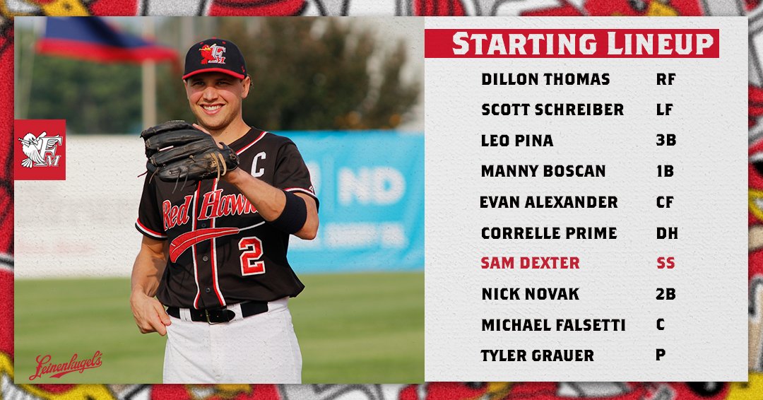 It's almost that time...here's how your RedHawks line up in the series finale against the 'Dogs! 📻: @740TheFAN 📺: aabaseball.tv