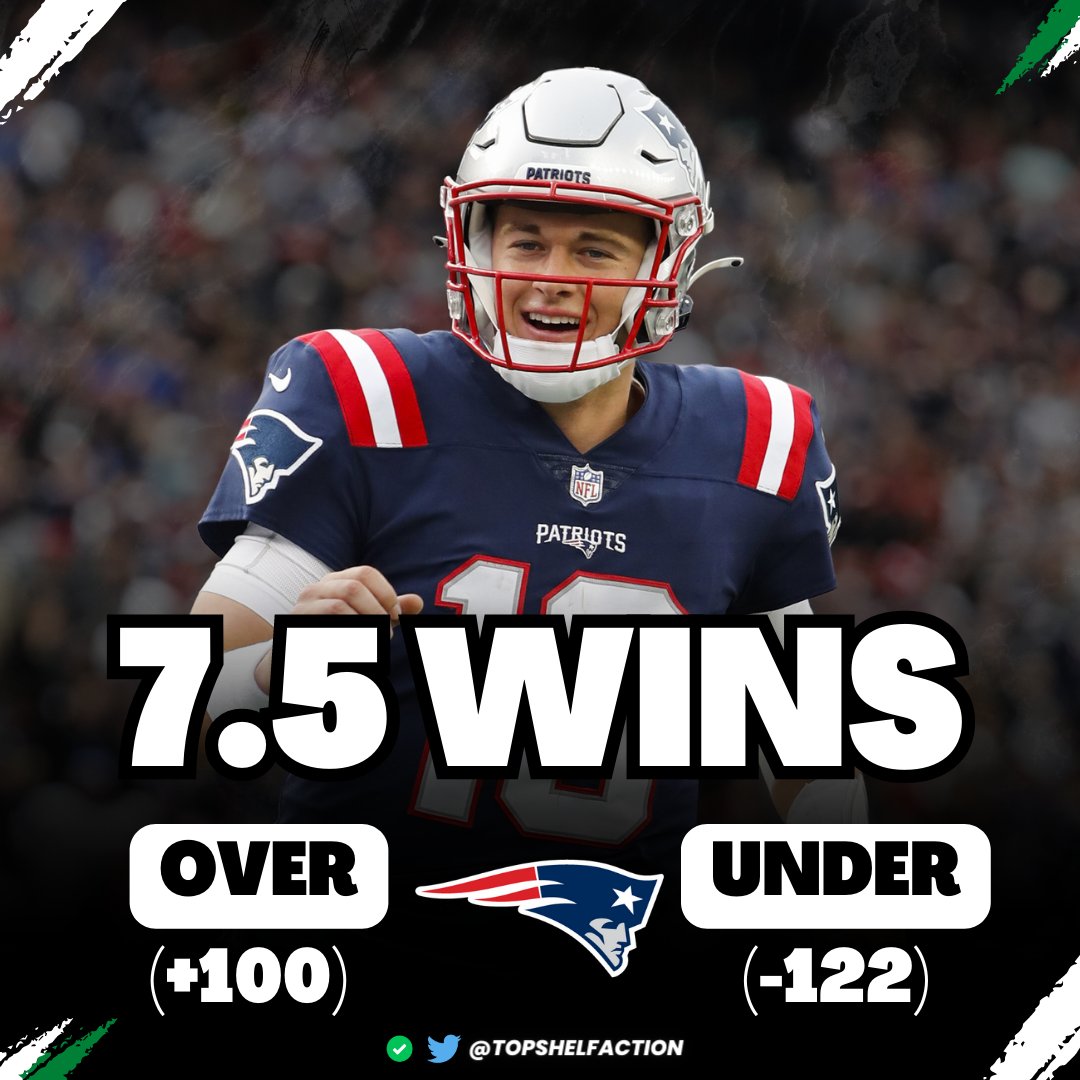 TopShelfAction's tweet photo. ๐๐ฎ NFL Win Total Predictions ๐๐
๐ฅ Can New England exceed expectations in the 2023 season?
๐ค Will the Patriots go over or under 7.5 wins this year?
Like & Quote YOUR pick ๐๐
#TopShelfAction๐ฅ
#ForeverNE
#OverUnderBets
#NFLTwitter
#GamblingTwitter https://t.co/0jBFnS22iV