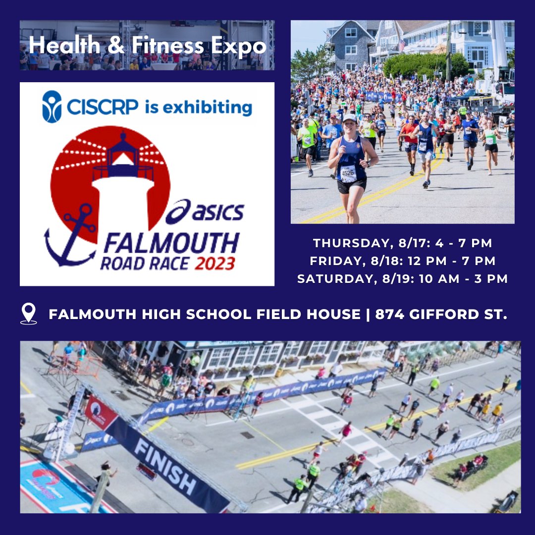 This weekend, CISCRP is exhibiting at the Falmouth Road Race Health &amp; Fitness Expo to share resources and provide informative clinical research materials for attendees awareforall.info/456ui9o