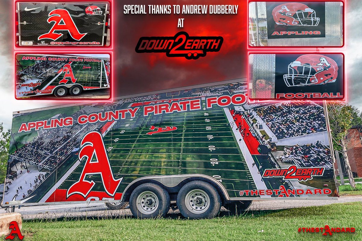 Appling County Football will now be traveling in style!! We would like to give a Special Thanks to Andrew Dubberly at Down 2 Earth Trailers for our newly wrapped trailer! 🏴‍☠️🏴‍☠️🏴‍☠️