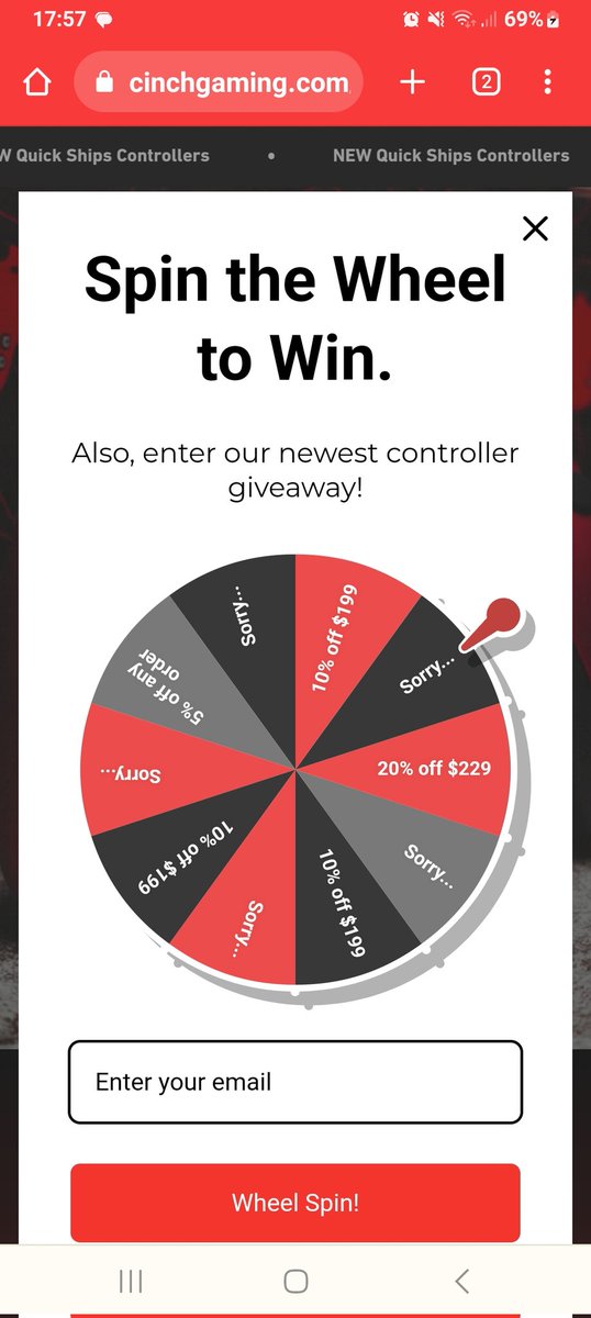 themaskedone89's tweet photo. Spin the wheel to get a chance of winning money off @CinchGaming also get a massive 5% off using my code TheMaskedOne 
24hour delivery 
#Sales #ps4controller #ps5controller #xboxcontroller #pcgaming #discount https://t.co/pGN24PIye0