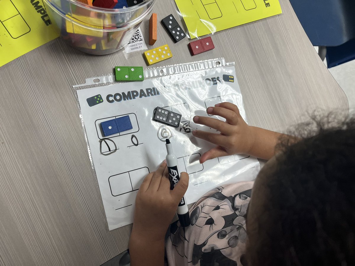 DixonsEagles's tweet photo. And the launching continues! Ms. Thompson’s 1st grade superstars are using dominoes to compare numbers! 🤩 tv https://t.co/YRsKn7Xv03