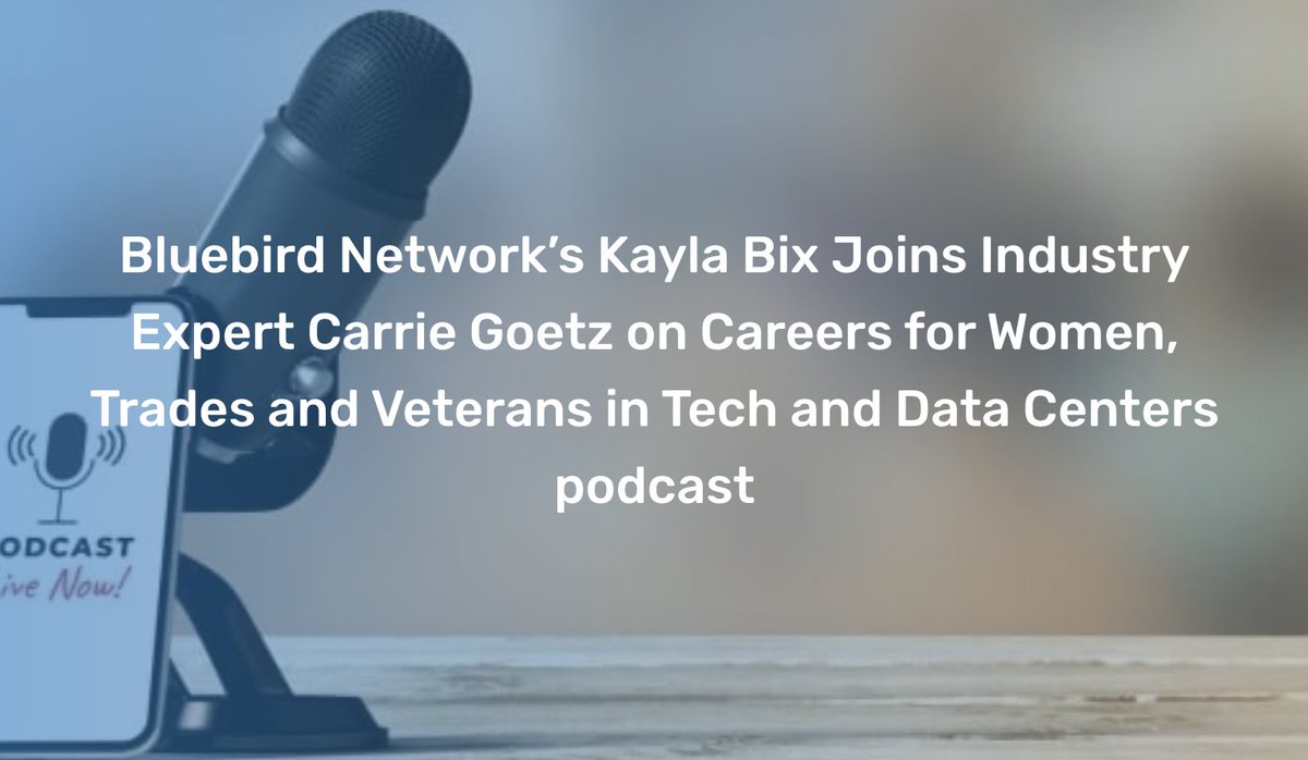 Ilissa Miller (@ilissanyc) on Twitter photo Kayla Bix, OSP Engineer at @Bluebird_Net was featured on a recent episode of the "Careers for Women, Trades and Veterans in Tech and Data Center" podcast, hosted by author and industry expert Carrie Goetz. #WomeninSTEM
Read more on <a href="/datacenterpost/">Data Center POST</a>: ow.ly/KOV950PAsXb Kayla Bix, OSP Engineer at @Bluebird_Net was featured on a recent episode of the "Careers for Women, Trades and Veterans in Tech and Data Center" podcast, hosted by author and industry expert Carrie Goetz. #WomeninSTEM
Read more on <a href="/datacenterpost/">Data Center POST</a>: ow.ly/KOV950PAsXb