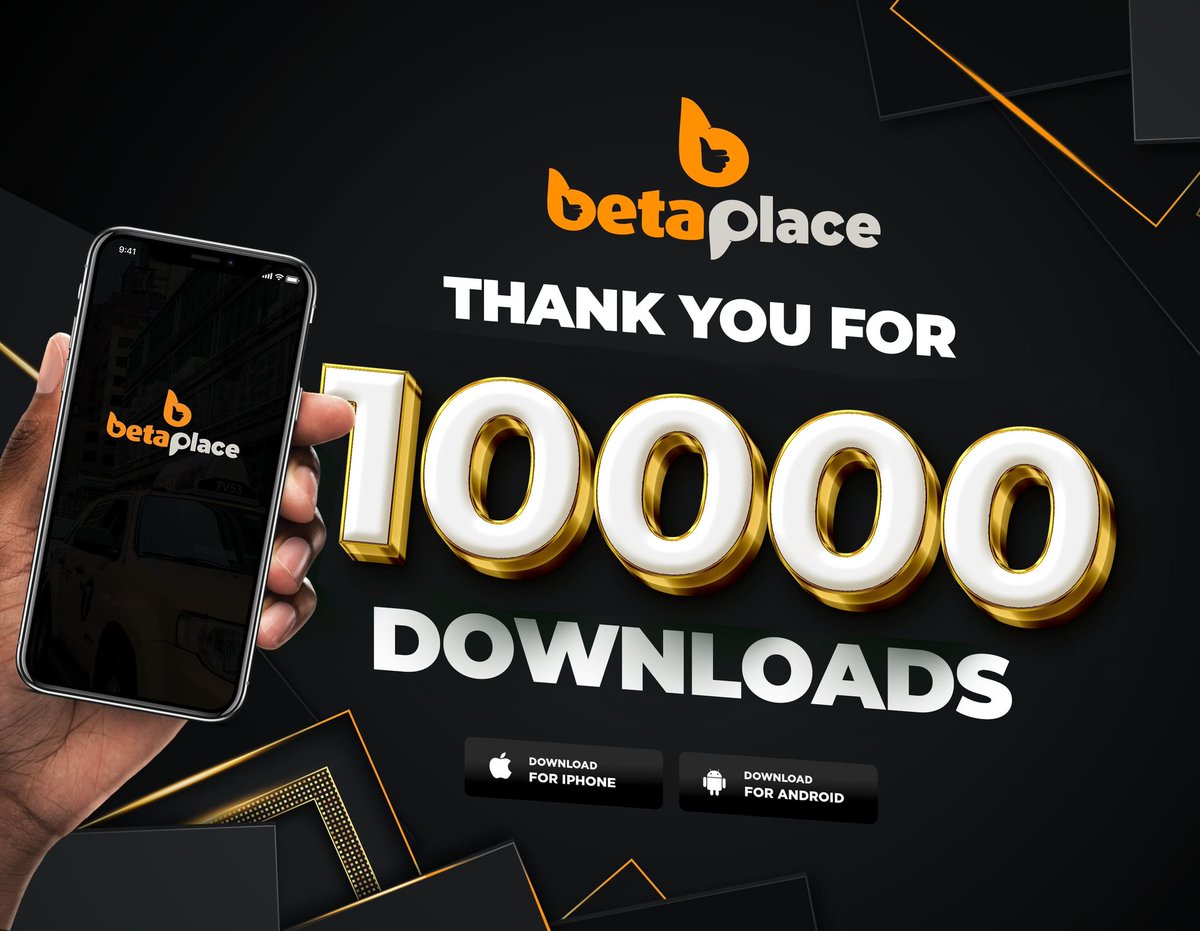 betaplaceapp's tweet photo. #BetaPipol for celebrate 10,000+ downloads for wa Beta Place App, we di do giveaway of 50,000frs 🎉
For win, go for the App, participate for the giveaway quiz for ya Timeline, den win ya cool money😀
Download Beta Place App: https://t.co/mGfN9QdVsP
#BetaTinz #BetaPlaceApp https://t.co/1GOvxrxAoU