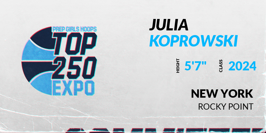 Welcome Class of 2024 Julia Koprowski of Rocky Point HS to the New England Top 250 Expo. 

🔥🏀 #PGHTop250ExpoNewEngland 🏀🔥

Register NOW! 👇  
prepgirlshoops.com/top-250-expos/