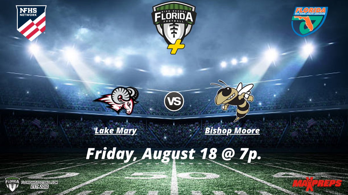 fhsaa_fball's tweet photo. Lake Mary Rams vs Bishop Moore Hornets | Florida HS Football
🔗 https://t.co/yPM76BRMa3
Friday, August 18 @ 7p.
@BMooreAthletics @HornetFB_1MOORE @coachmicahjd @BMC_Alumni @KenyonAlston @Devon_Saint2 @DanLaForestFB @DrewSpinogatti @BrendanMcD02 @Ty_Ippolito https://t.co/dihFGOQIJg