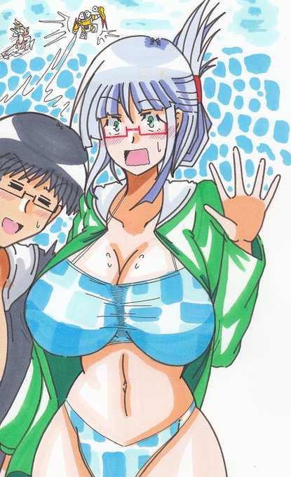 タビタさんの描かれているオリジナルのガンプラバトル漫画の夏の短編より泰成先輩と百合華先輩を描きました。 