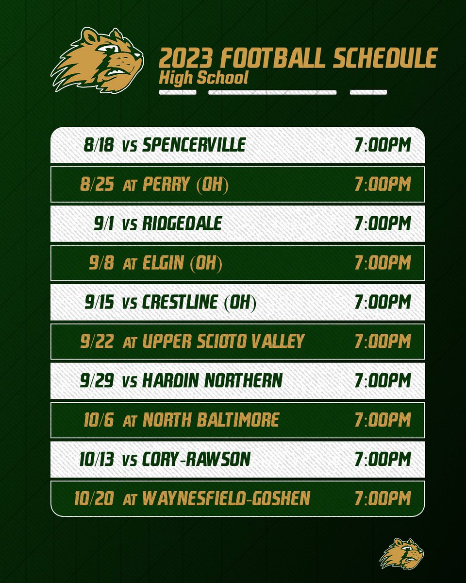 Updated Football Schedule!