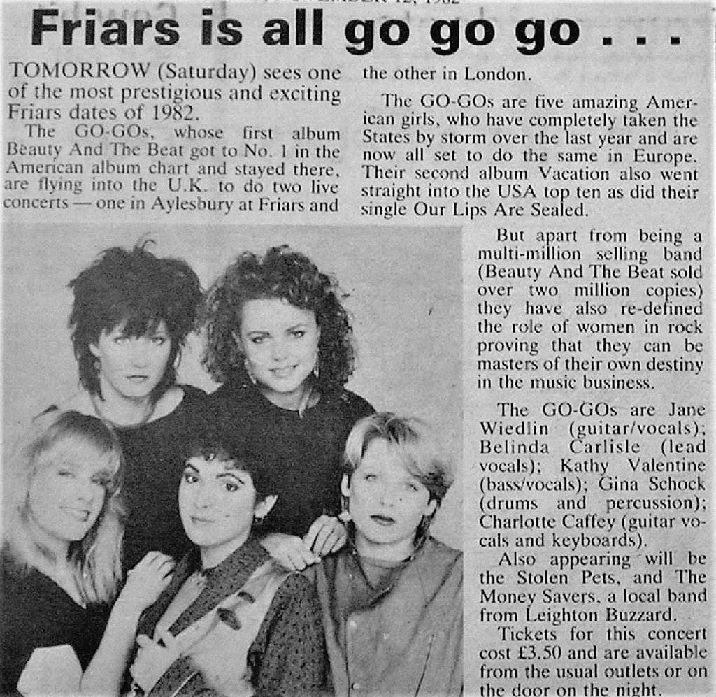 wycombegigs's tweet image. 🎂Belinda Carlisle
Singer/Musician
Born #OTD 17th August 1958
Hit fame with US band The Go-Gos and later a solo artist
#TheGoGos played Friars, Aylesbury in November 1982 as part of two date visit to the UK. The previous day they appeared on UK TV show The Tube
#BelindaCarlisle